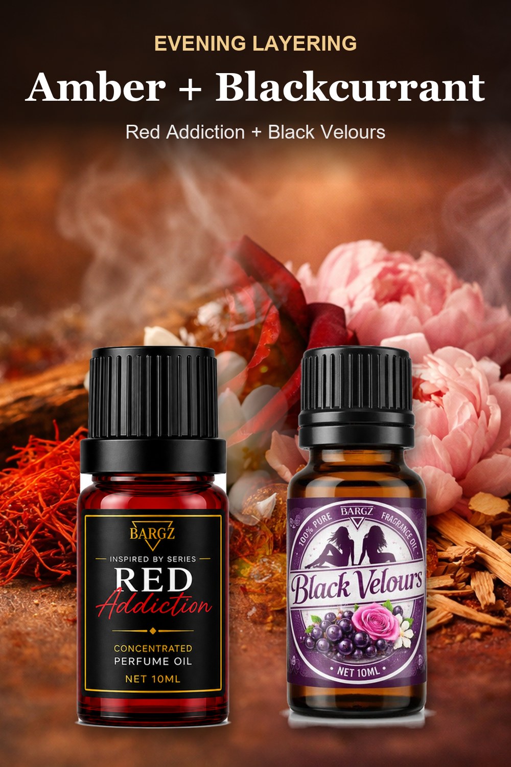 How to layer Red Addiction and Black Velours fragrance oils
