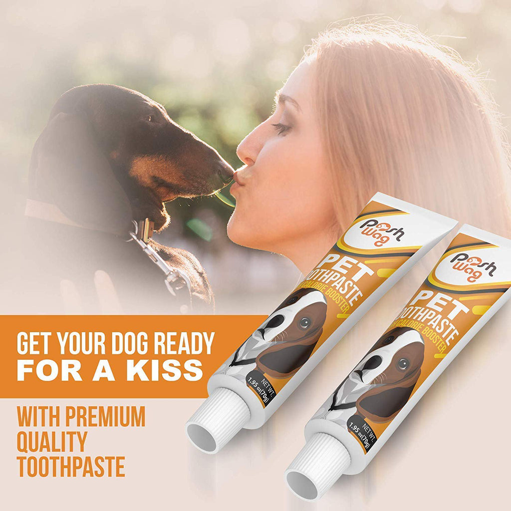 Poshwag 2 Pack Dog Toothpaste [Fights Bad Breath] Toothpaste for Dog & Cat, High Calorie Booster, Helps Remove Food Debris Designed for Pets [REMOVES Plaque] 1.95 oz