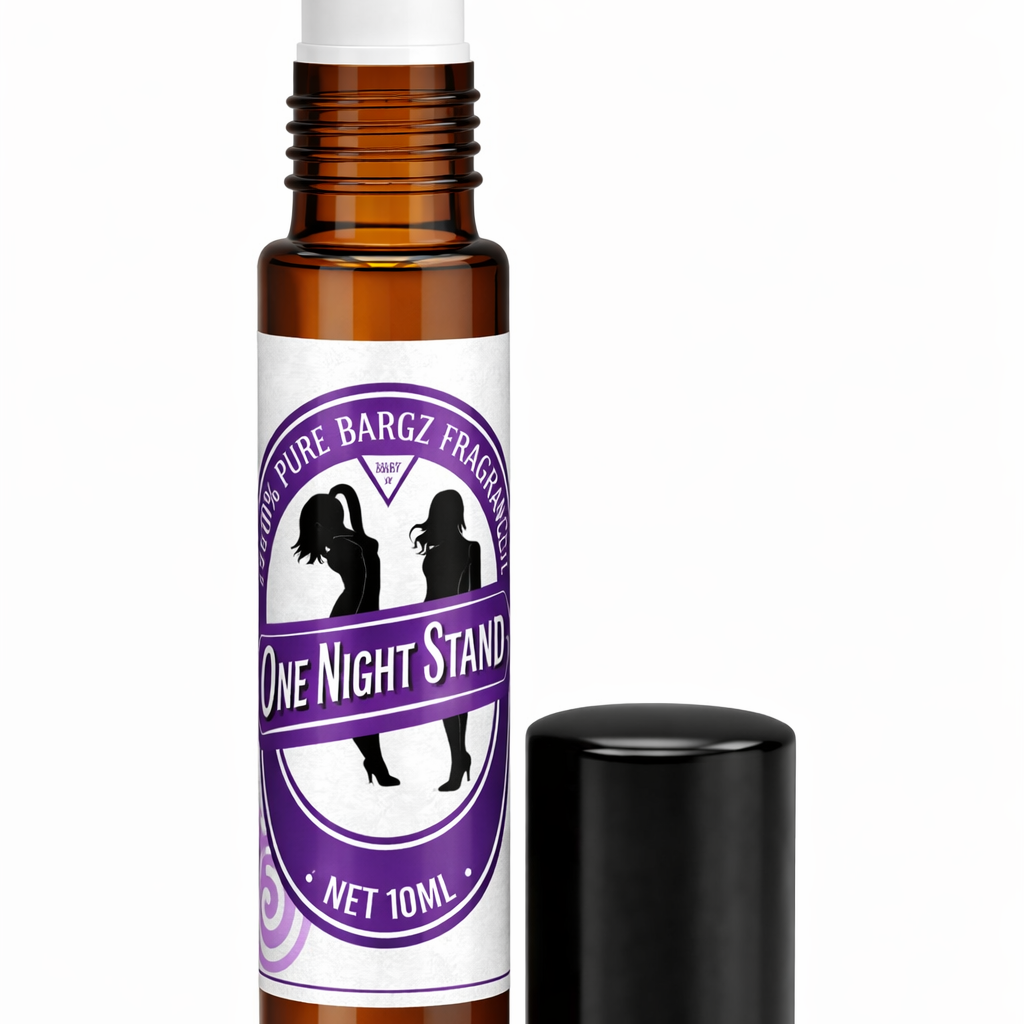 Bargz One Night Stand Perfume Oil with Glass Amber Bottle Organic French Sweet and Musky Fragrance (10ml) Roller Bottle