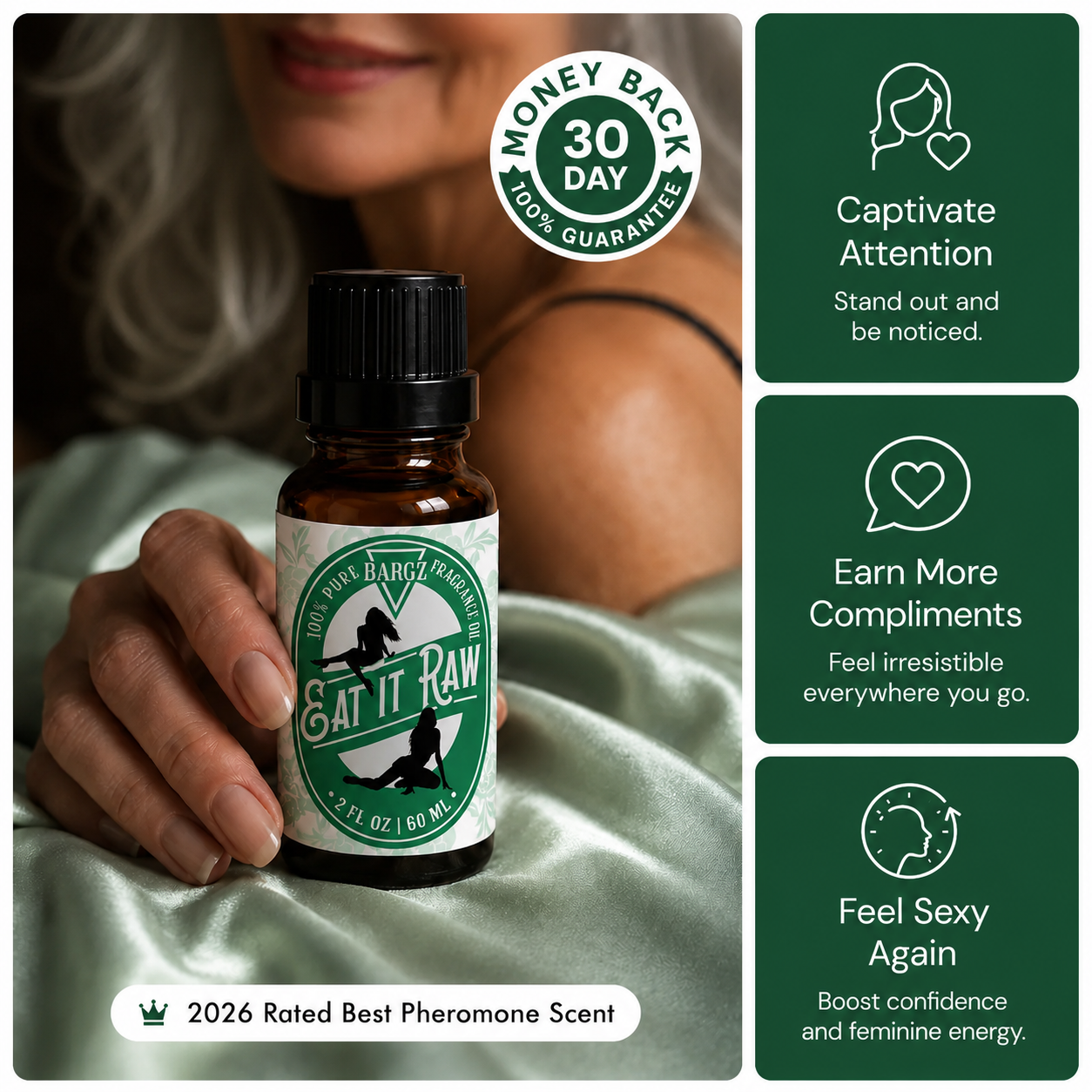 Bargz Eat It Raw Fragrance Perfume Oil, Mature Fruity Scent with Sweet Awakening Effect