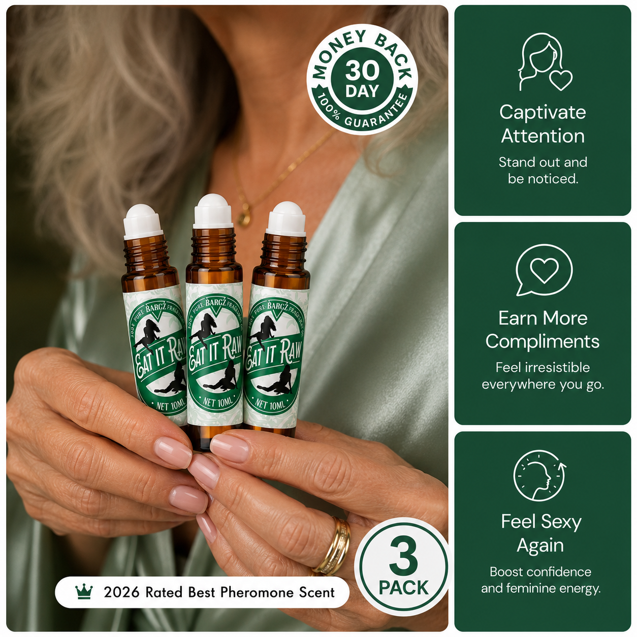 Bargz Eat It Raw Fragrance Perfume Oil, Mature Fruity Scent with Sweet Awakening Effect