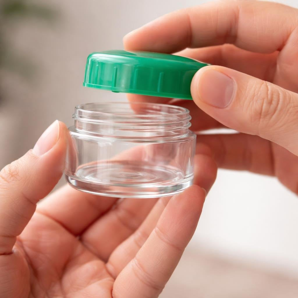 Clear Jar with Green Top, 0.15 oz (1 Gross, 144 Pieces)