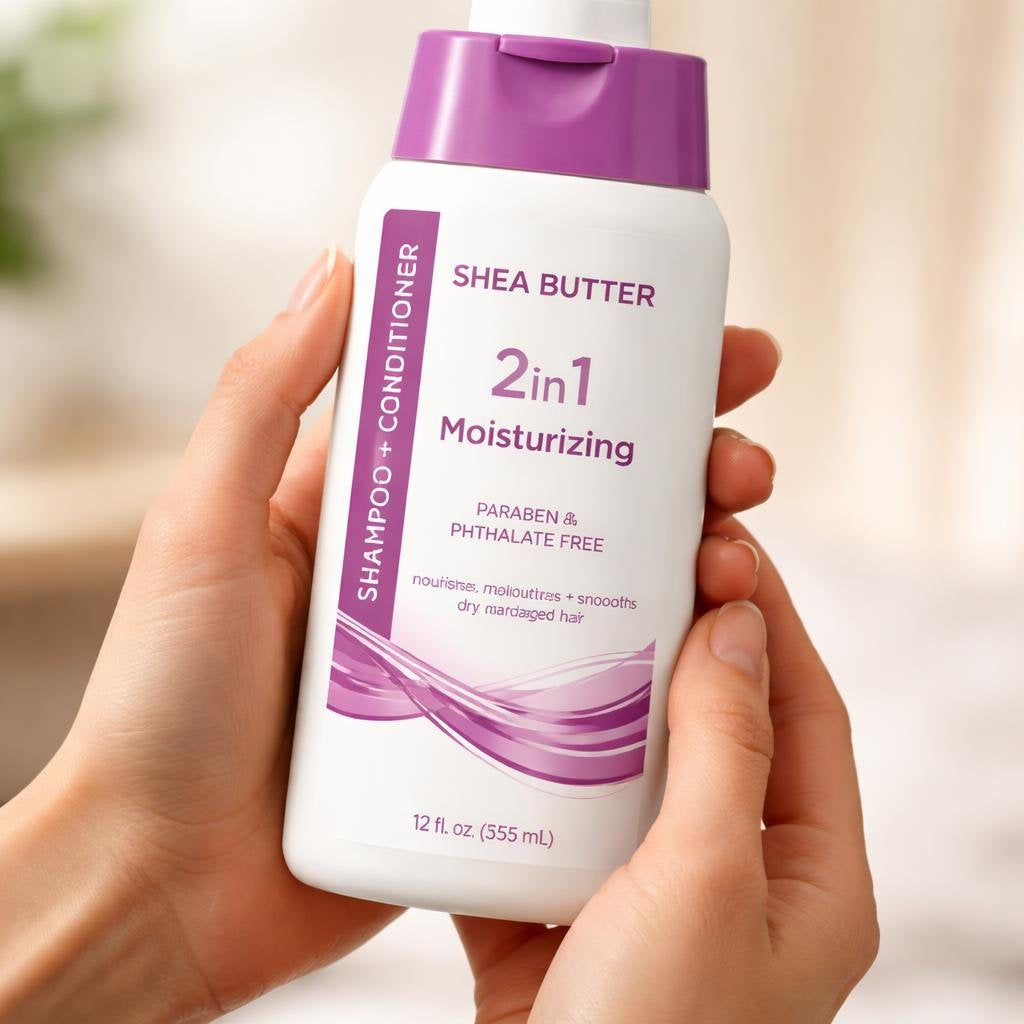 Shea Butter 2 in 1 Moisturizing Shampoo and Conditioner (16.0 oz)