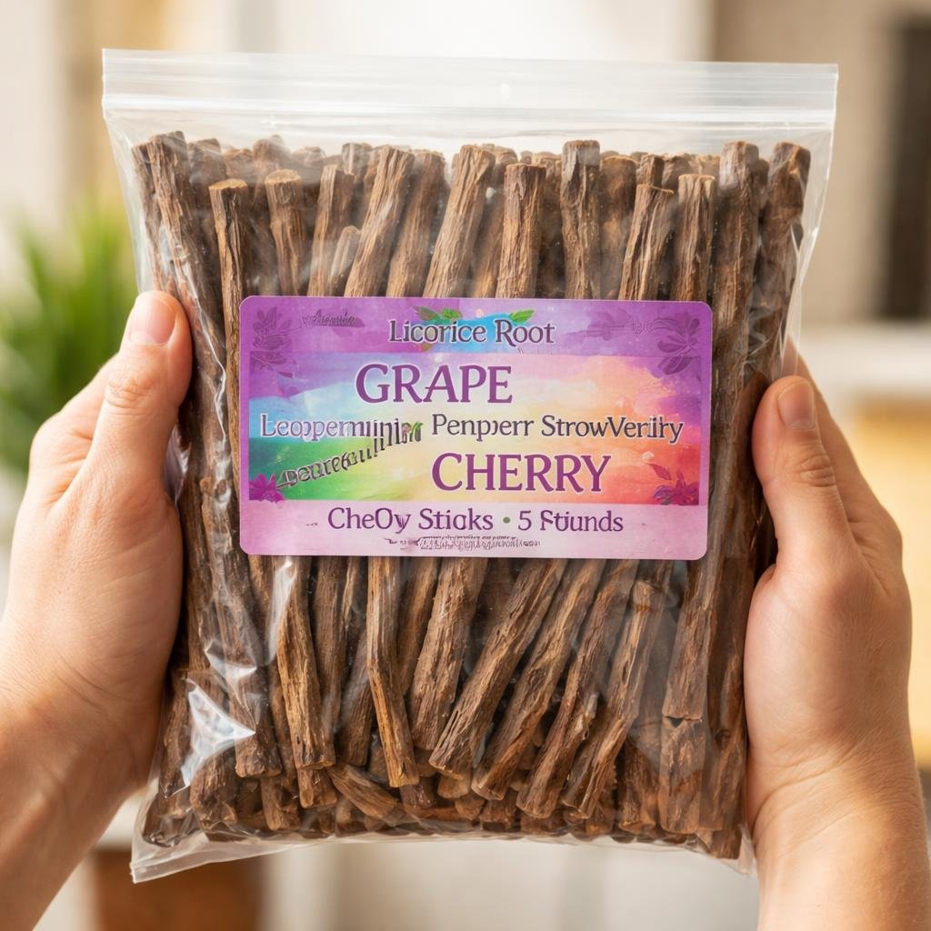Licorice Root Chew Sticks, 5 Flavors (5 Pounds)