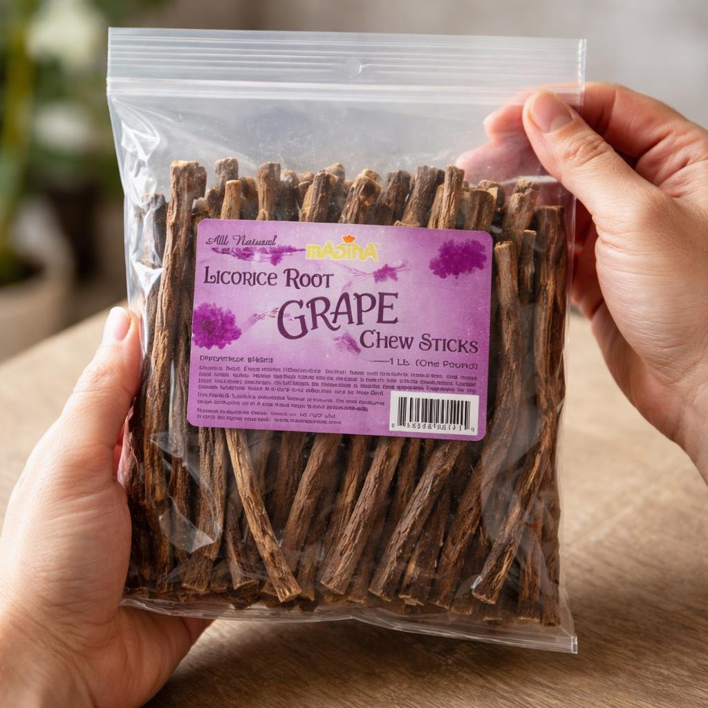 Licorice Root Chew Sticks, Grape (1 Pound)