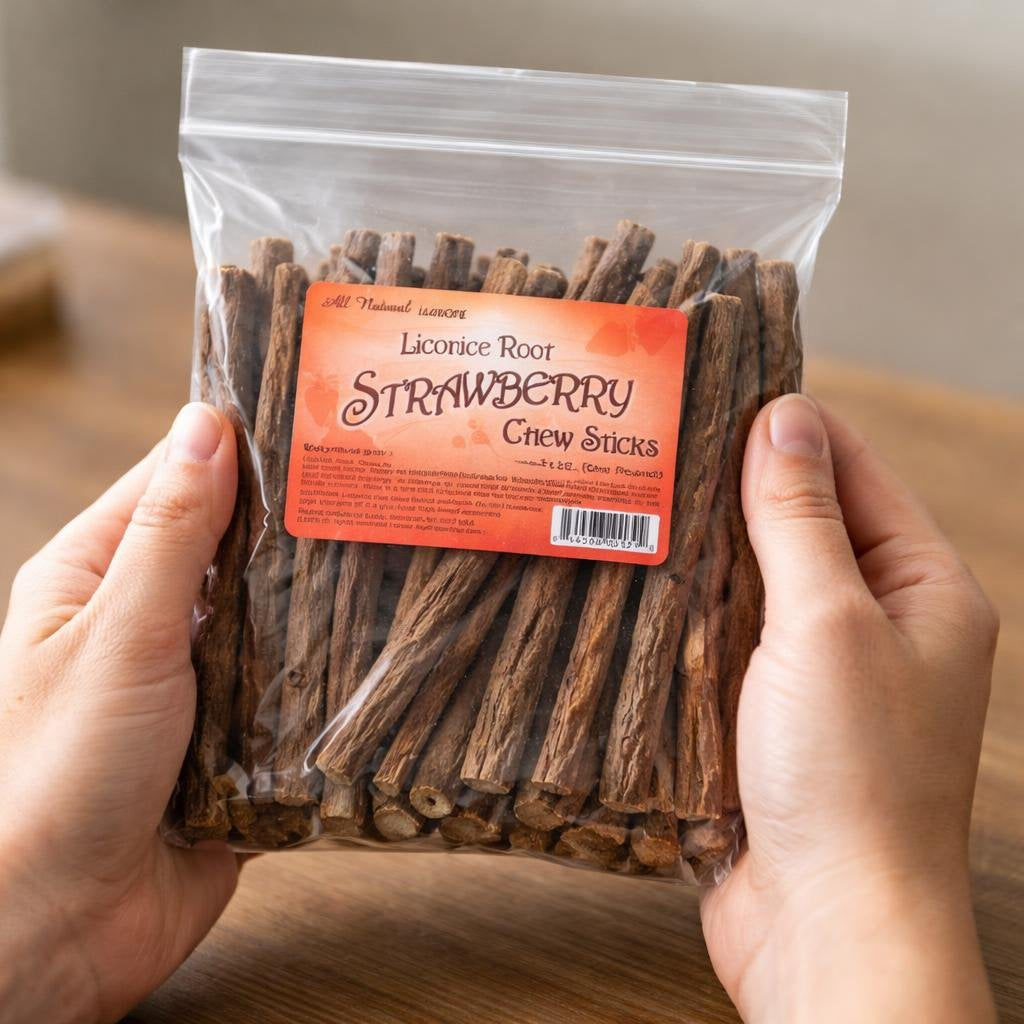 Strawberry Licorice Root Chew Sticks (1 Pound)