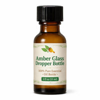 Amber Glass Dropper Bottles, 1/2 oz (1 Dozen)