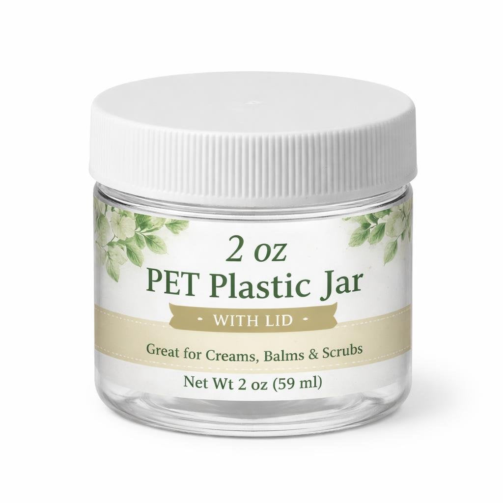 2 oz PET Plastic Jar with Lid (1 Dozen)
