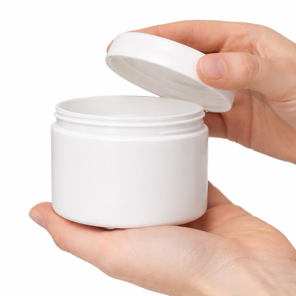 8 oz White Jar with Closure (1 Dozen)