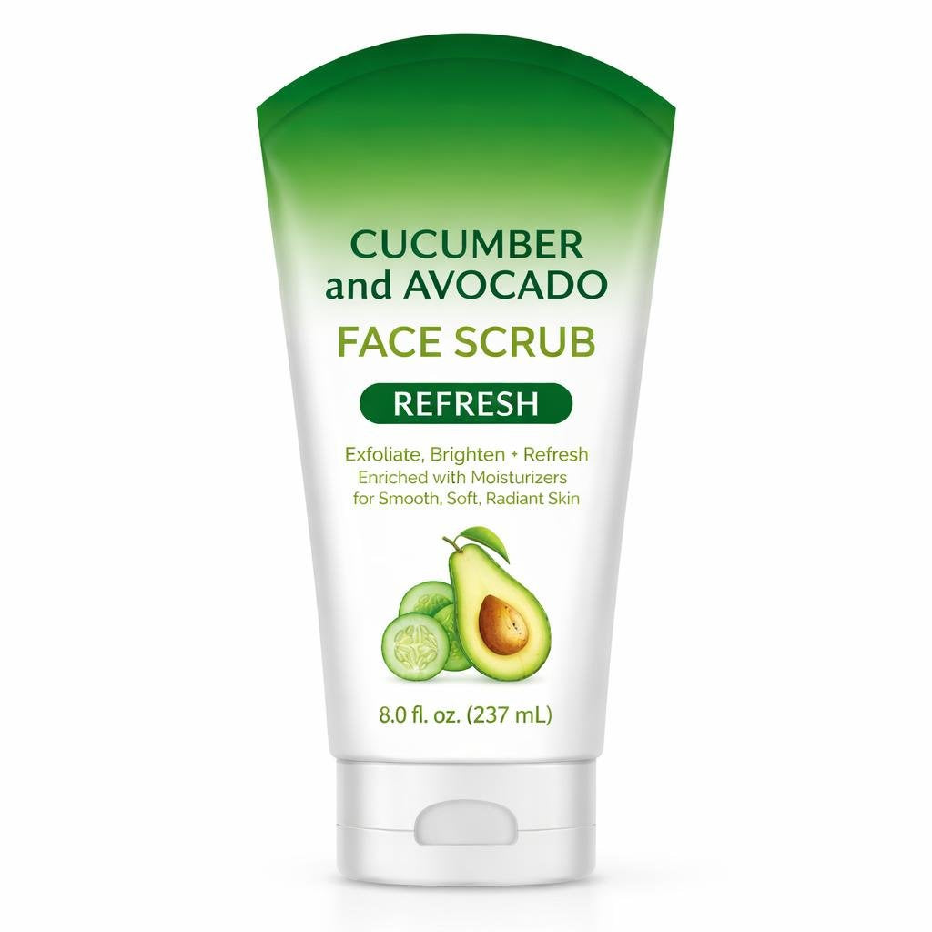 Facial Scrub, Cucumber and Avocado (8.0 oz)