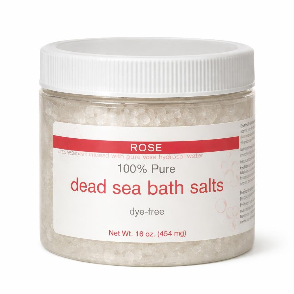 Rose Bath Salt, Dead Sea (1 Pound)