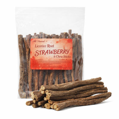 Strawberry Licorice Root Chew Sticks (1 Pound)