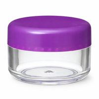Clear Jar with Purple Cap, 0.15 oz (1 Gross, 144 Pieces)