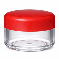 Clear Jar with Red Cap, 0.15 oz (1 Gross, 144 Pieces)
