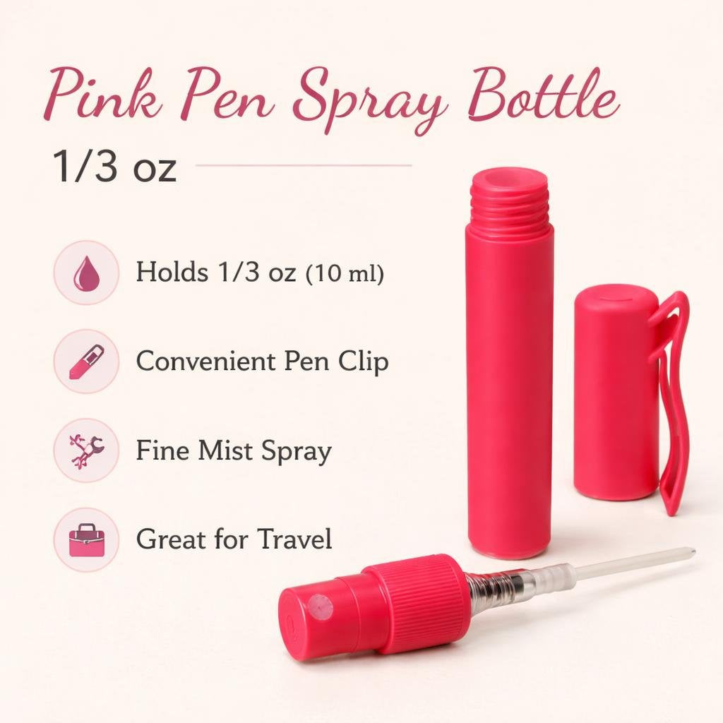 Pink Pen Spray Bottle, 1/3 oz (1 Dozen)