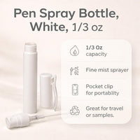 Pen Spray Bottle, White, 1/3 oz (1 Dozen)