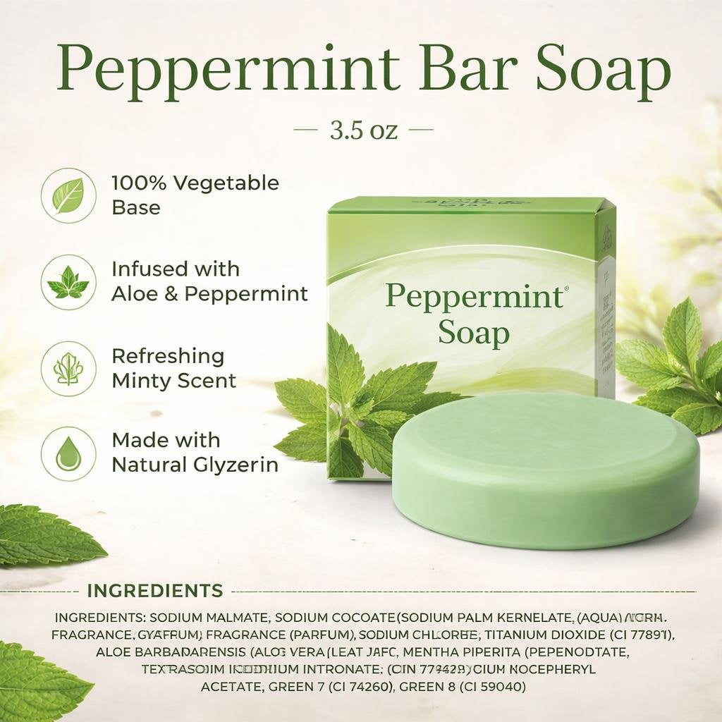 Peppermint Bar Soap (3.5 oz)