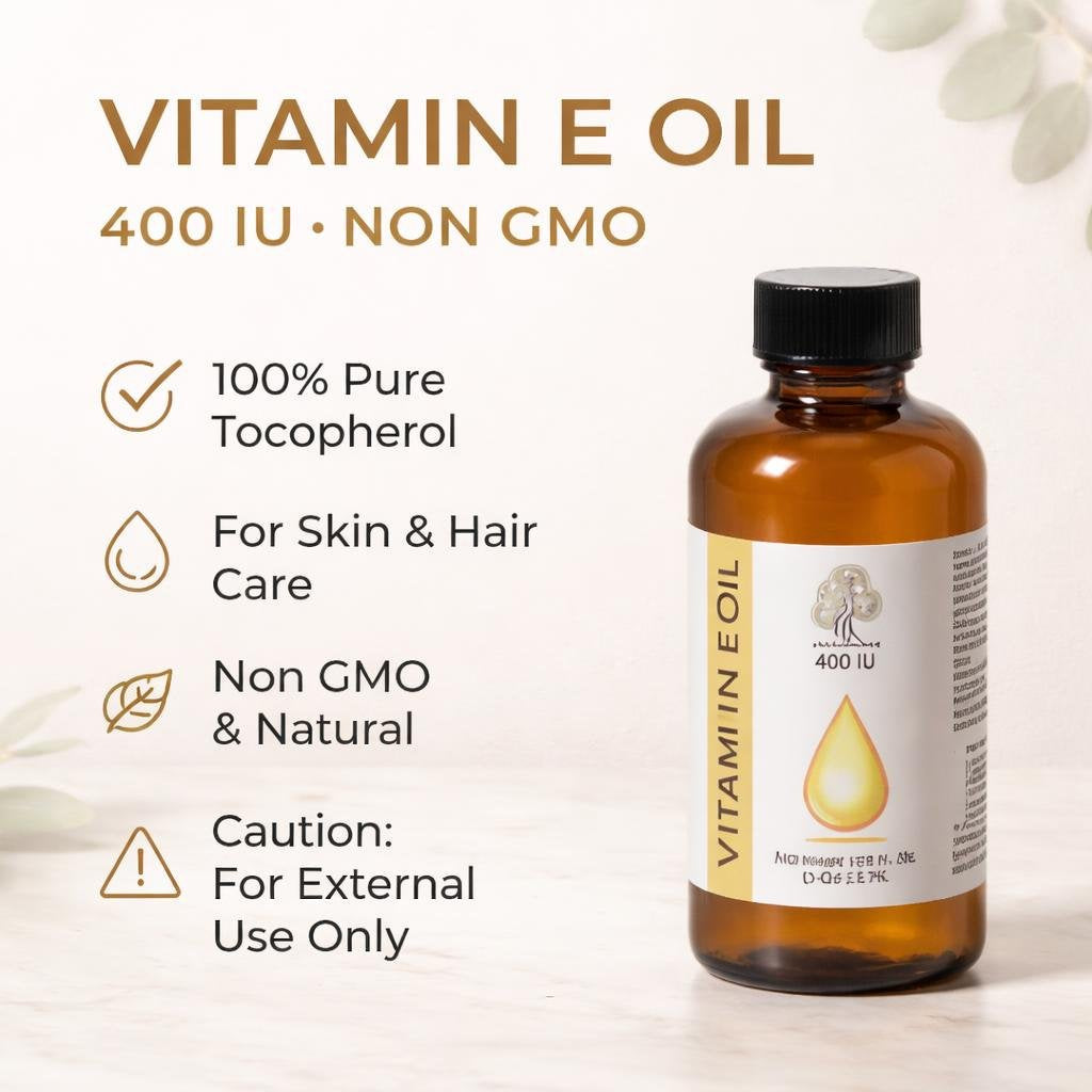 Vitamin E Oil 400 IU, Non GMO (2 Ounces)