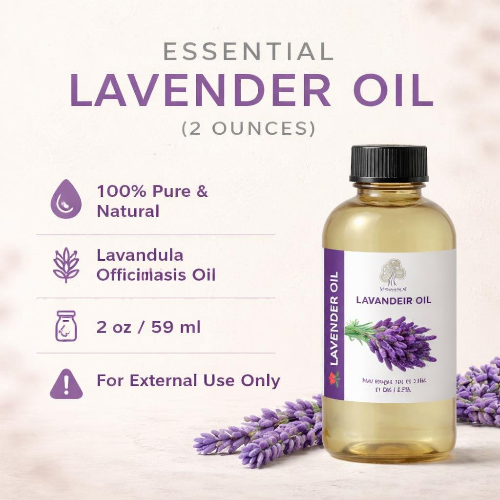 Essential Lavender Oil (2 Ounces)