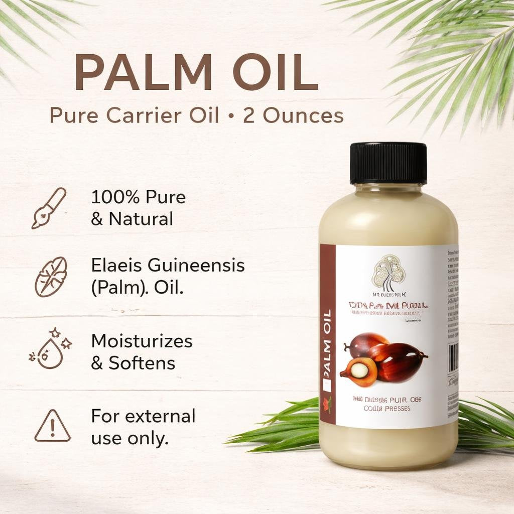 Palm Oil, Pure Carrier Oil (2 Ounces)