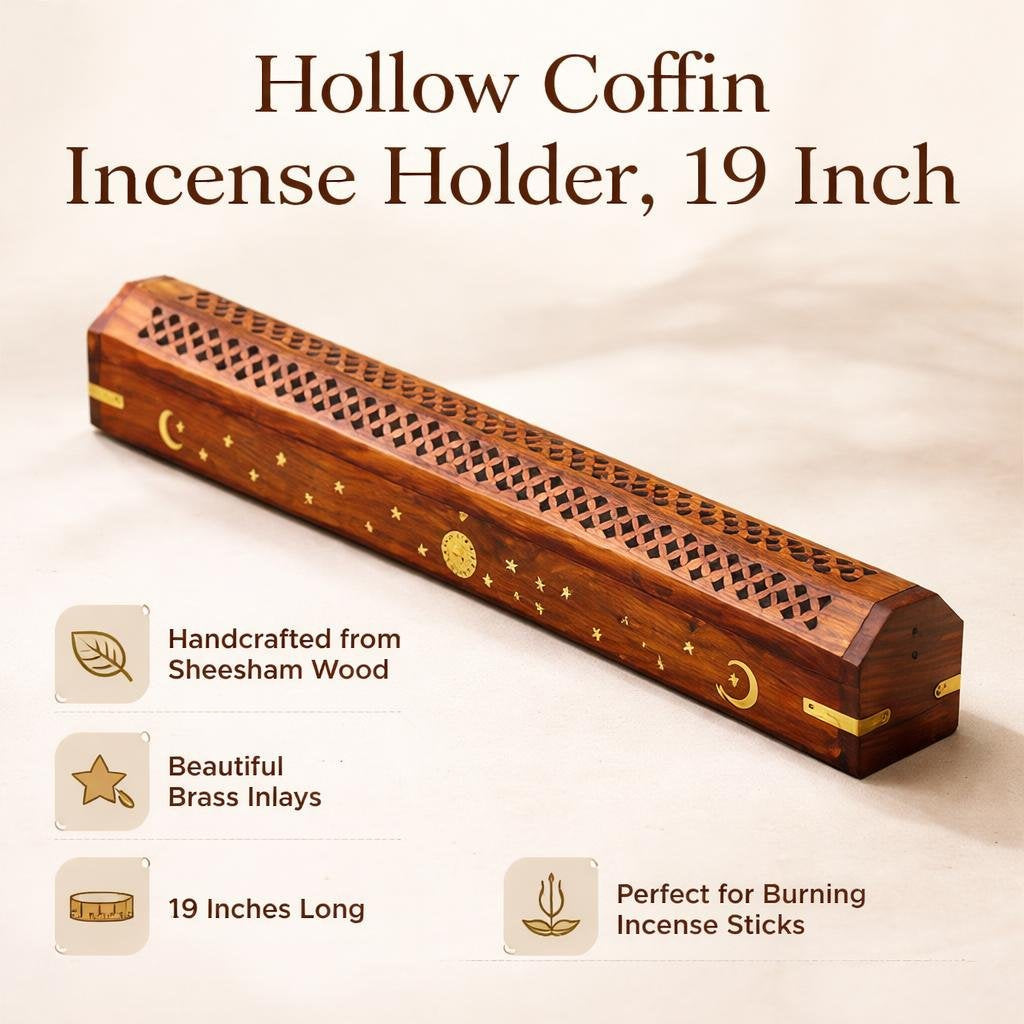 Hollow Coffin Incense Holder, 19 Inch (1.2 lb)