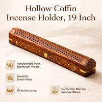 Hollow Coffin Incense Holder, 19 Inch (1.2 lb)