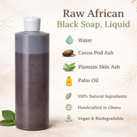 Raw African Black Soap, Liquid