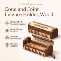 Cone and Joint Wood Incense Holder (0.5 lb)