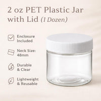 2 oz PET Plastic Jar with Lid (1 Dozen)