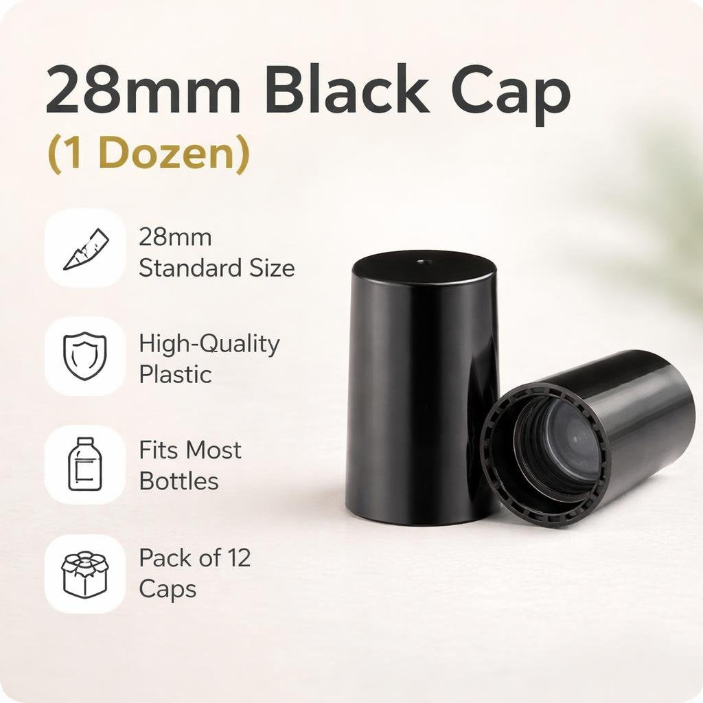 28mm Black Cap (1 Dozen)