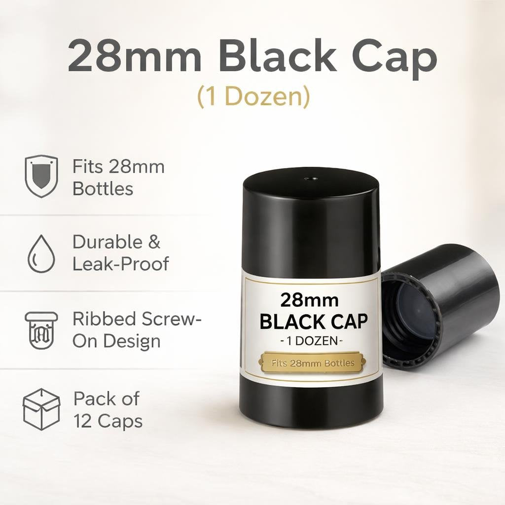 28mm Black Cap (1 Dozen)