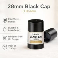 28mm Black Cap (1 Dozen)