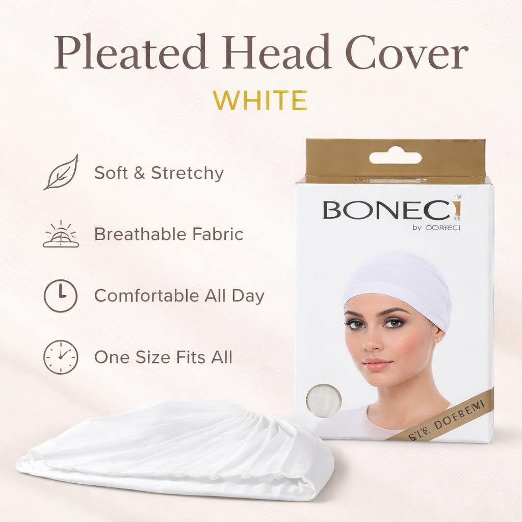 Pleated Head Cover, White (2.0 oz)