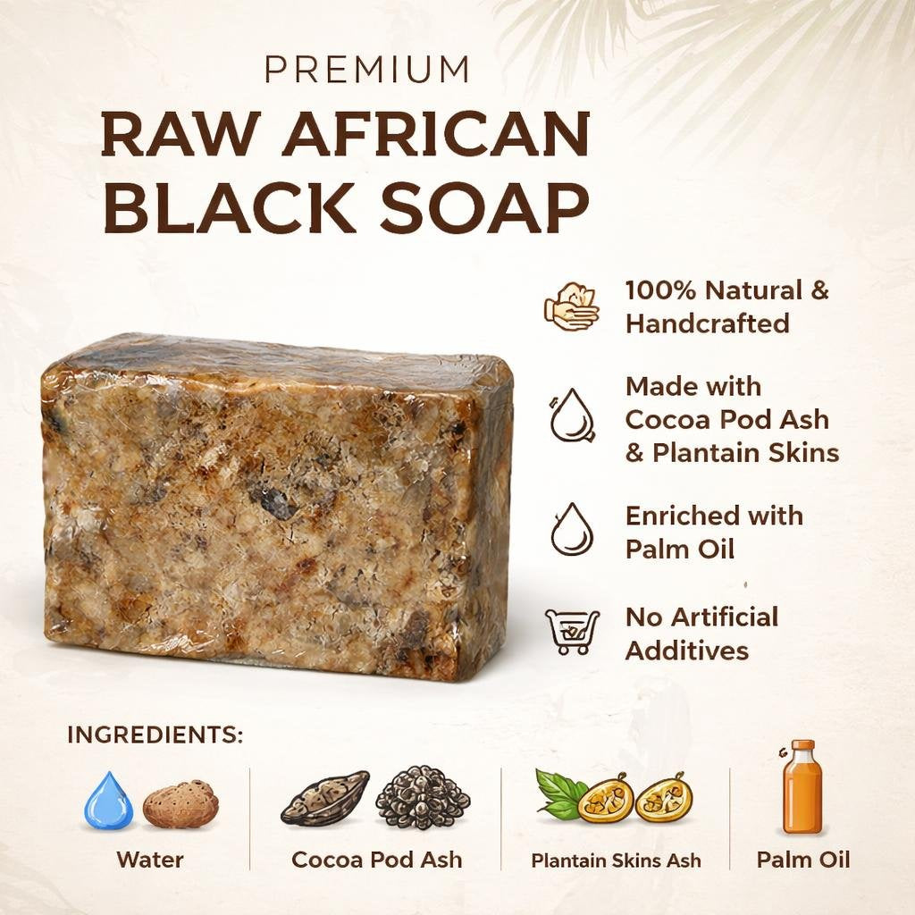 Premium Raw African Black Soap