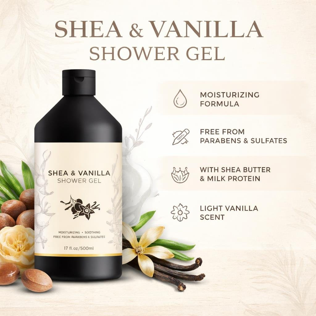 Shea Butter and Vanilla Shower Gel (17.0 oz)
