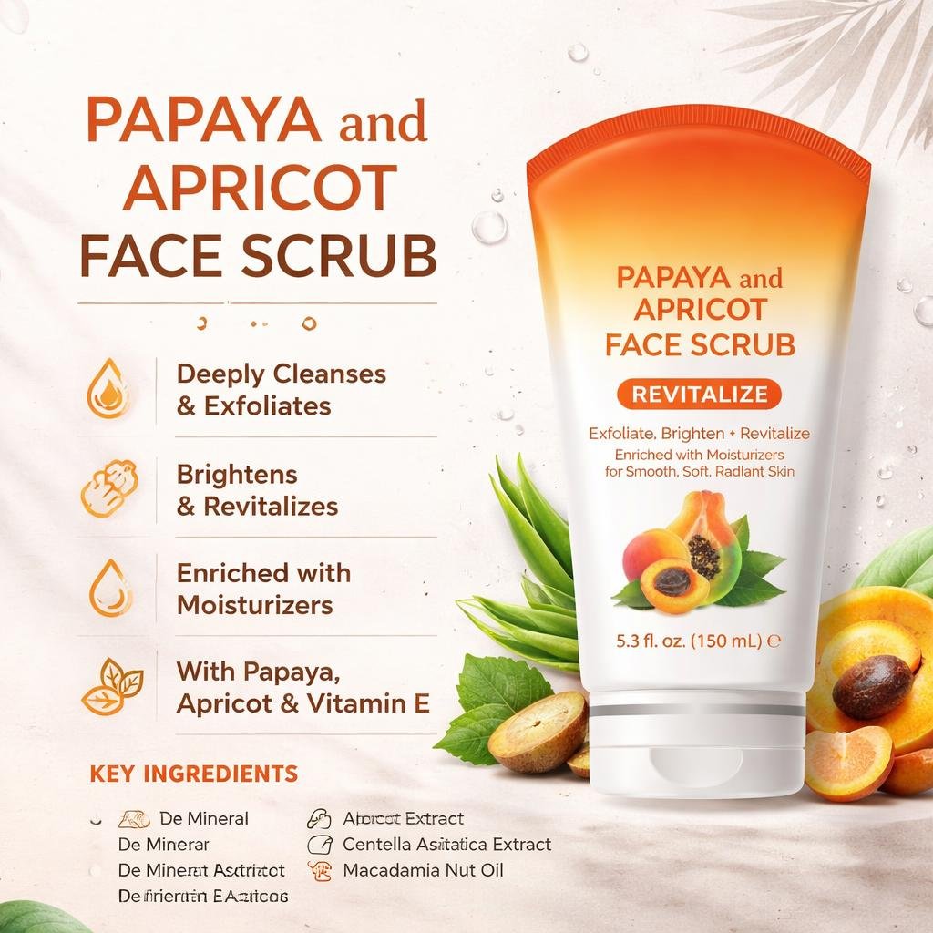 Papaya and Apricot Facial Scrub (8.0 oz)
