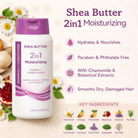 Shea Butter 2 in 1 Moisturizing Shampoo and Conditioner (16.0 oz)