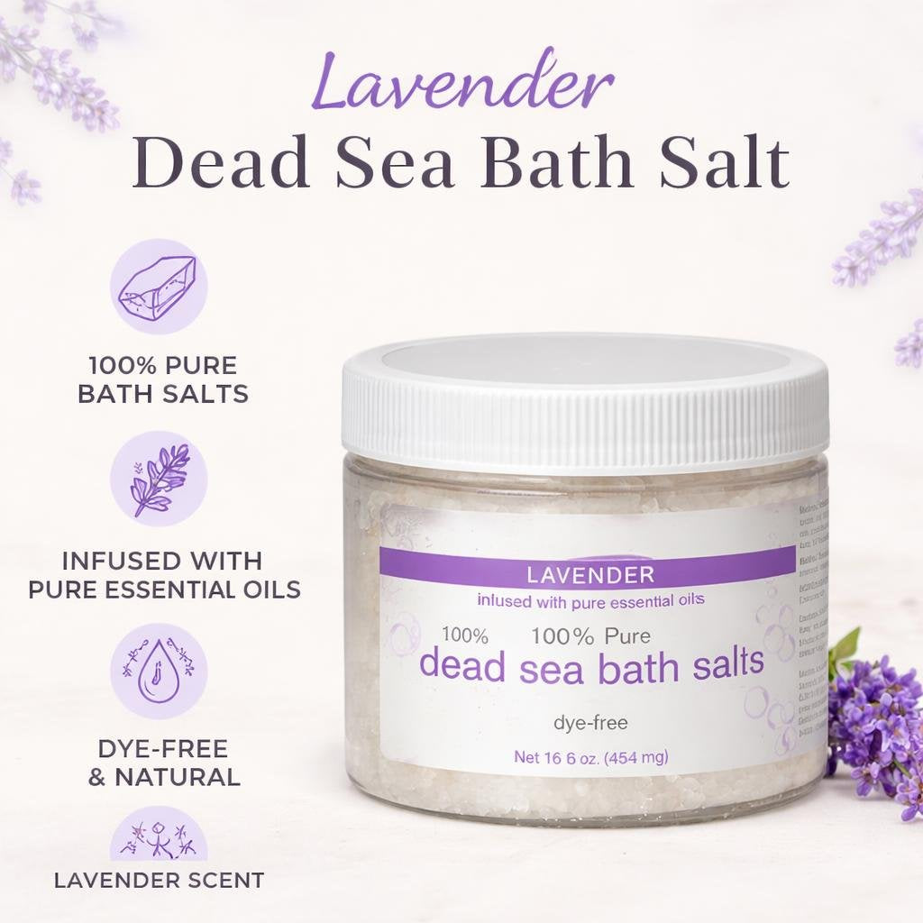Lavender Dead Sea Bath Salt (1 Pound)