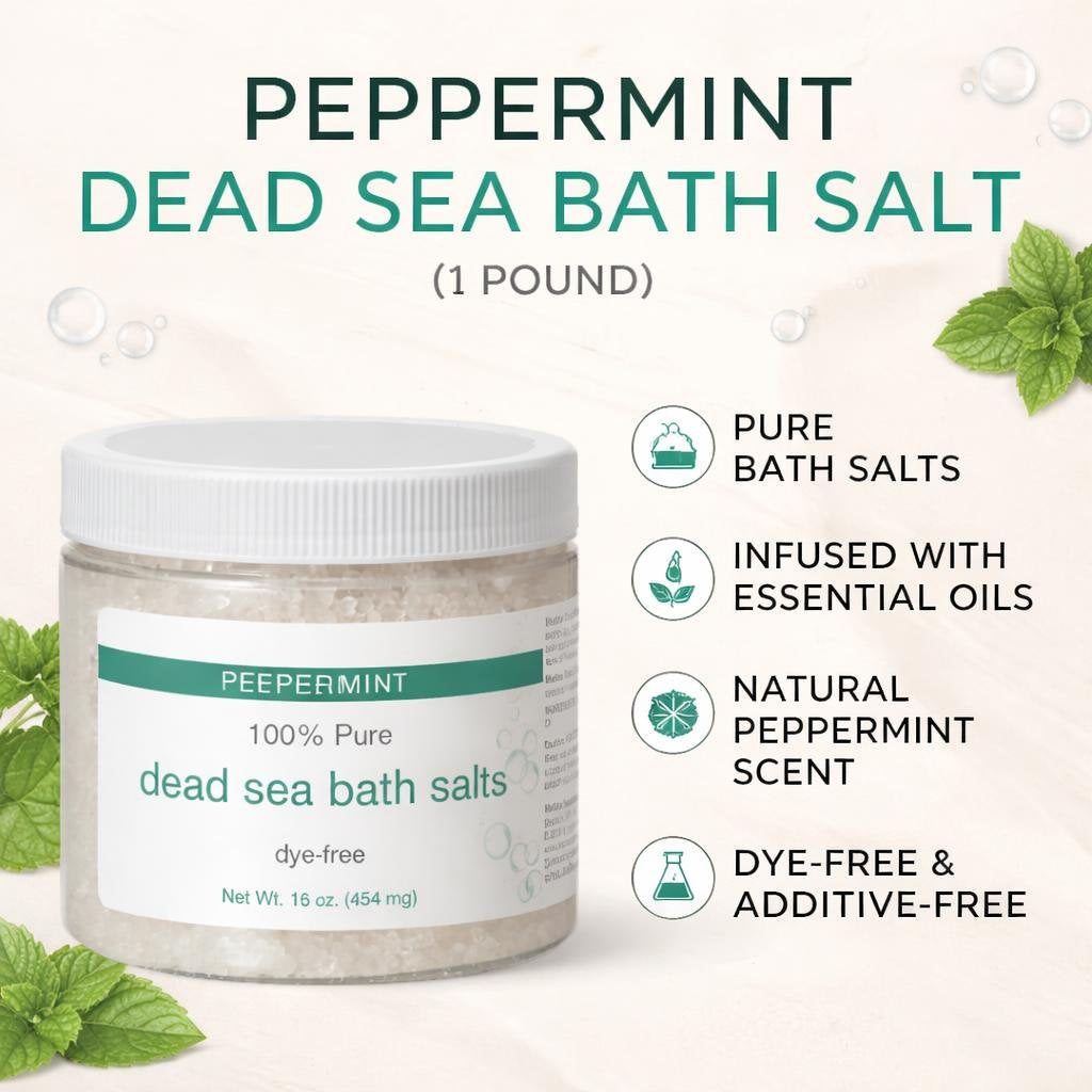 Peppermint Dead Sea Bath Salt (1 Pound)