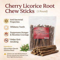 Cherry Licorice Root Chew Sticks (1 Pound)