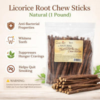 Licorice Root Chew Sticks, Natural (1 Pound)
