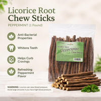 Licorice Root Chew Sticks, Peppermint (1 Pound)
