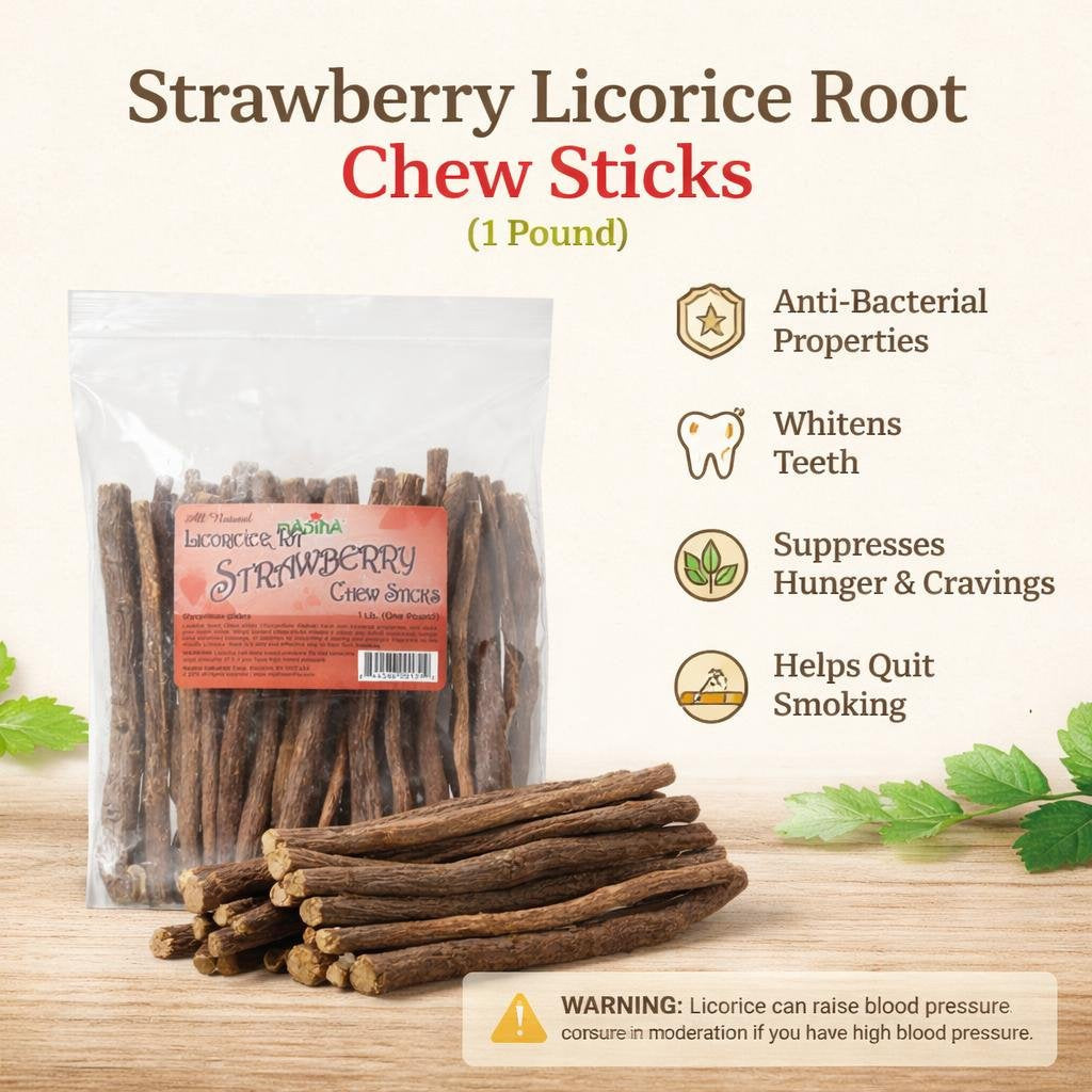 Strawberry Licorice Root Chew Sticks (1 Pound)