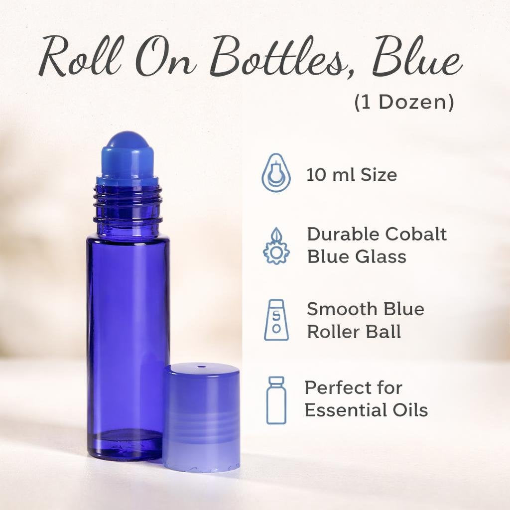 Roll On Bottles, Blue (1 Dozen)