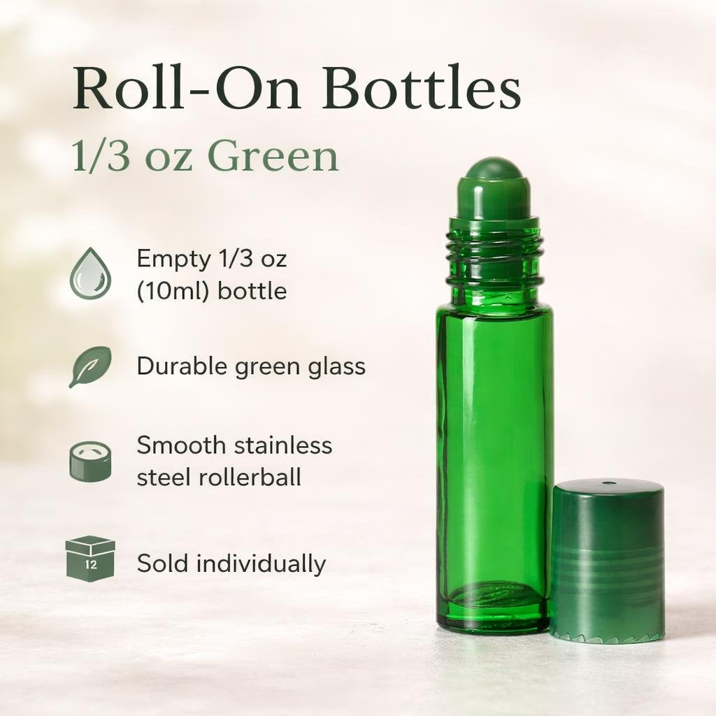 Roll, On Bottles, 1/3 oz Green (1 Dozen)