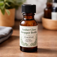 Amber Glass Dropper Bottles, 1/2 oz (1 Dozen)