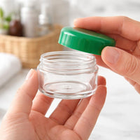 Clear Jar with Green Top, 0.15 oz (1 Gross, 144 Pieces)