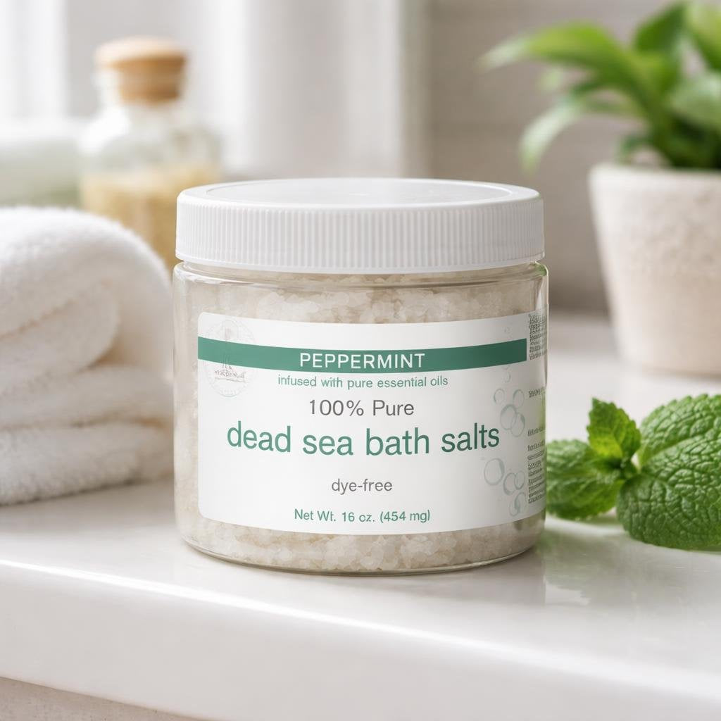 Peppermint Dead Sea Bath Salt (1 Pound)