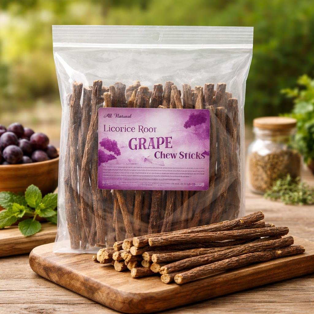 Licorice Root Chew Sticks, Grape (1 Pound)