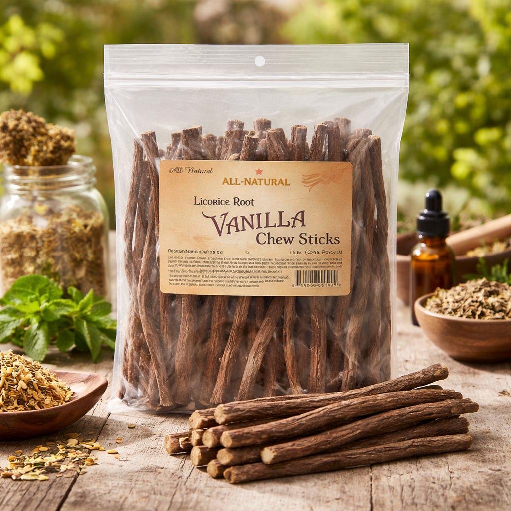 Licorice Root Chew Sticks, Vanilla (1 Pound)